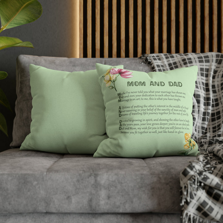 It's Just a Phrase "Mom and Dad" Acrostic Poem Pillow Case/Cover