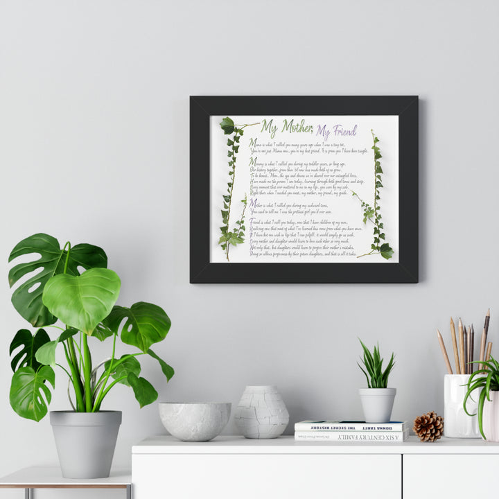 It's Just a Phrase "My Mother, My Friend" Framed Acrostic Poem Print