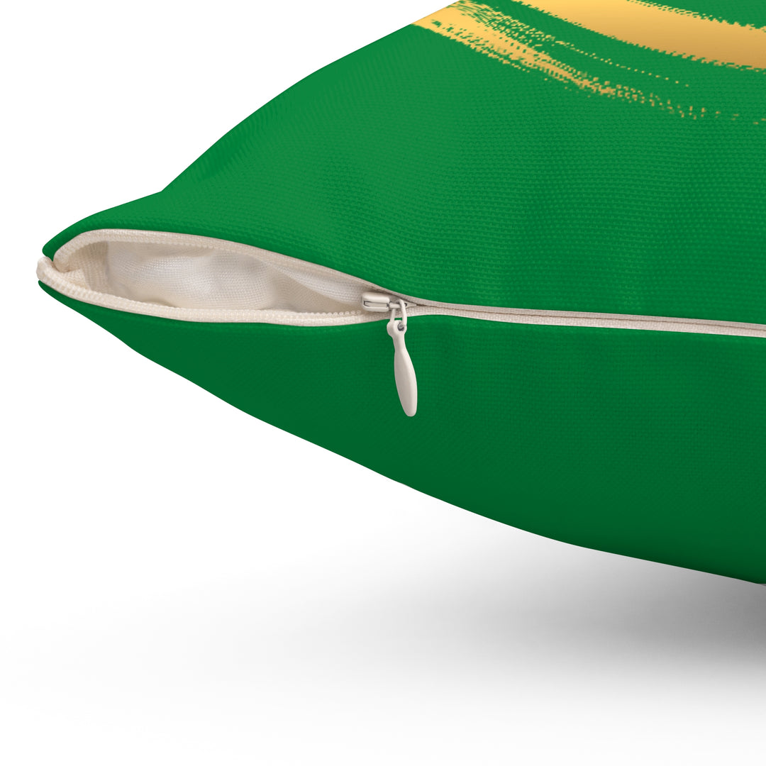"Learn" Acrostic Poem Pillow from "Learn, Lead, Believe" Collection - Green