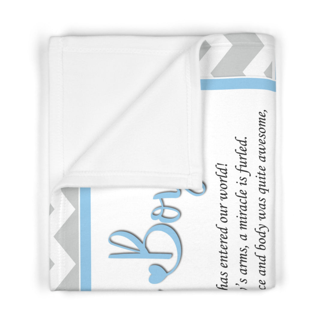 It's a Boy Acrostic Poem Baby Blanket - Ducky - No Personalization