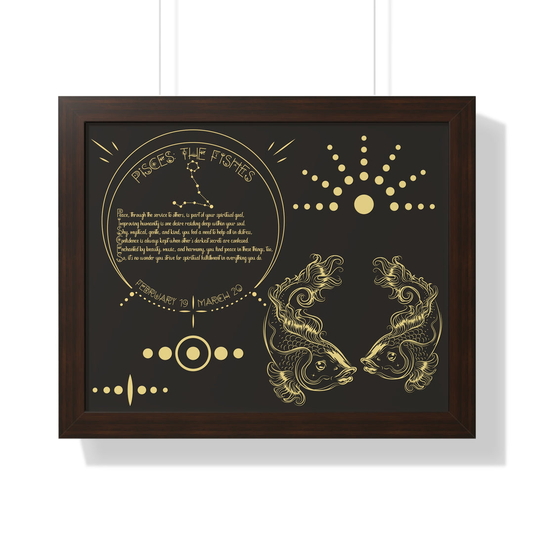 Written in the Stars Framed Acrostic Poem Print - Pisces