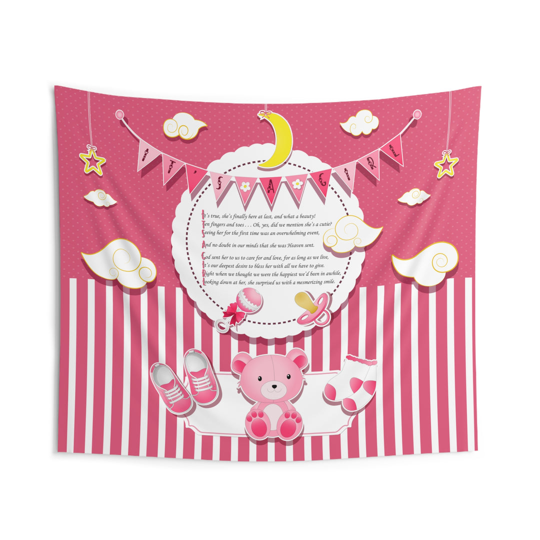 Baby Steps "It's a Girl" Acrostic Poem Baby Shower Backdrop - Baby Items