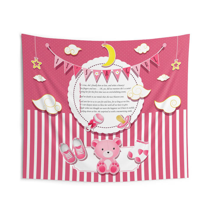 Baby Steps "It's a Girl" Acrostic Poem Baby Shower Backdrop - Baby Items