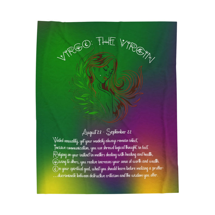 Virgo Acrostic Poem Velveteen Plush Blanket
