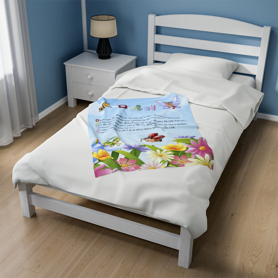 Namesakes Personalized Velveteen Plush Blanket with Acrostic Poem Spelling Out a Name