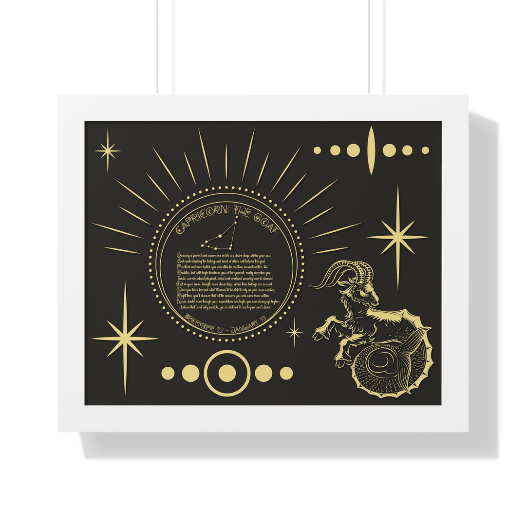 Written in the Stars Framed Horizontal Acrostic Poem Print - Capricorn