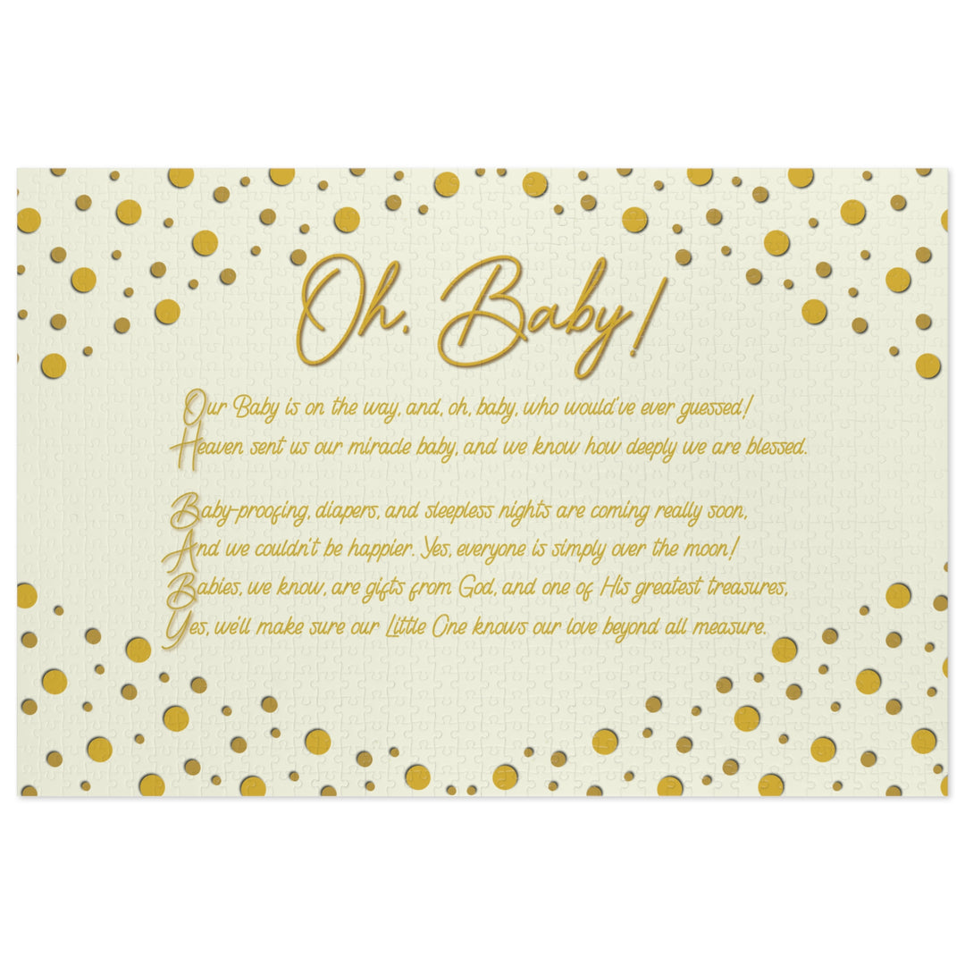Oh, Baby! Acrostic Poem Puzzle - No Personalization - Tin Box