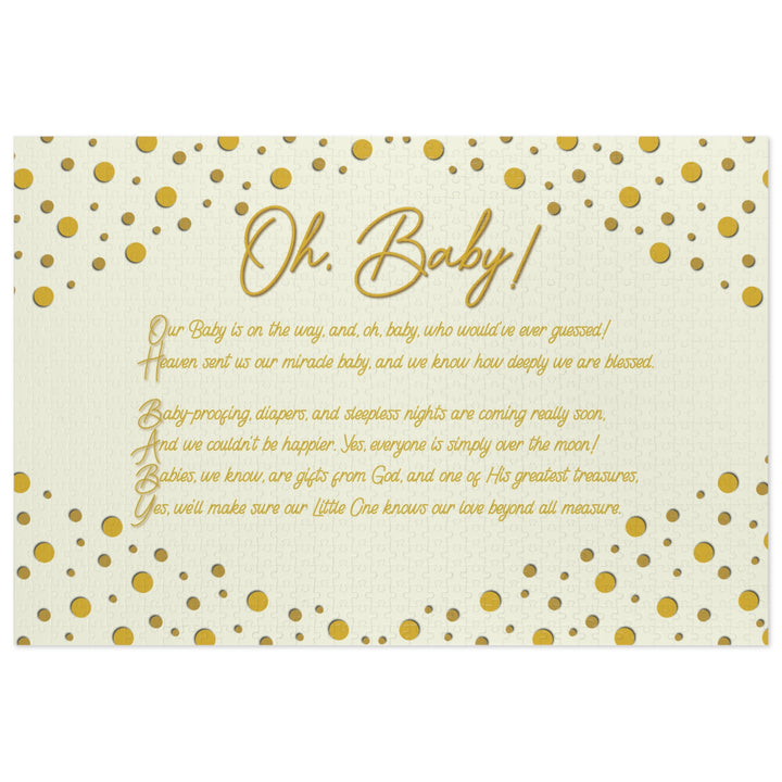 Oh, Baby! Acrostic Poem Puzzle - No Personalization - Tin Box