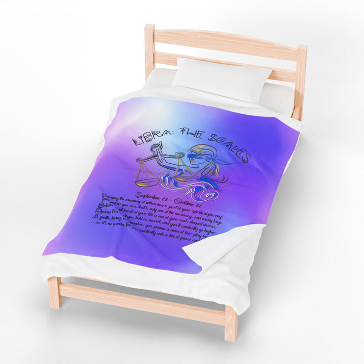 Libra Acrostic Poem Velveteen Plush Blanket - Colored