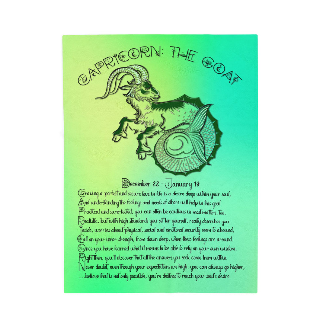 Capricorn Acrostic Poem Velveteen Plush Blanket