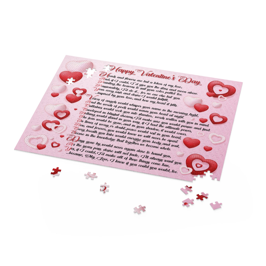 Happy Valentine's Day Acrostic Poem Puzzle - Pink and Red Hearts
