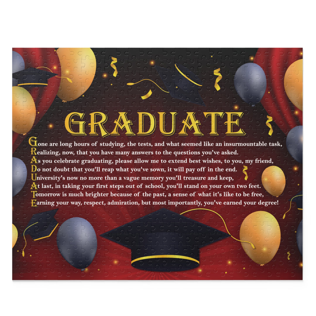 Graduate Acrostic Poem Puzzle - Graduation Cap and Balloons