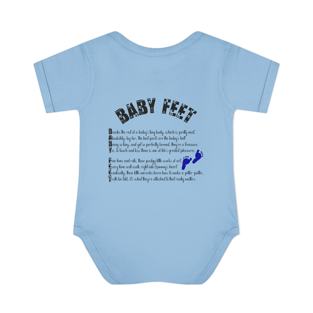 Baby Feet Acrostic Poem Baby Bodysuit - Blue Footprints