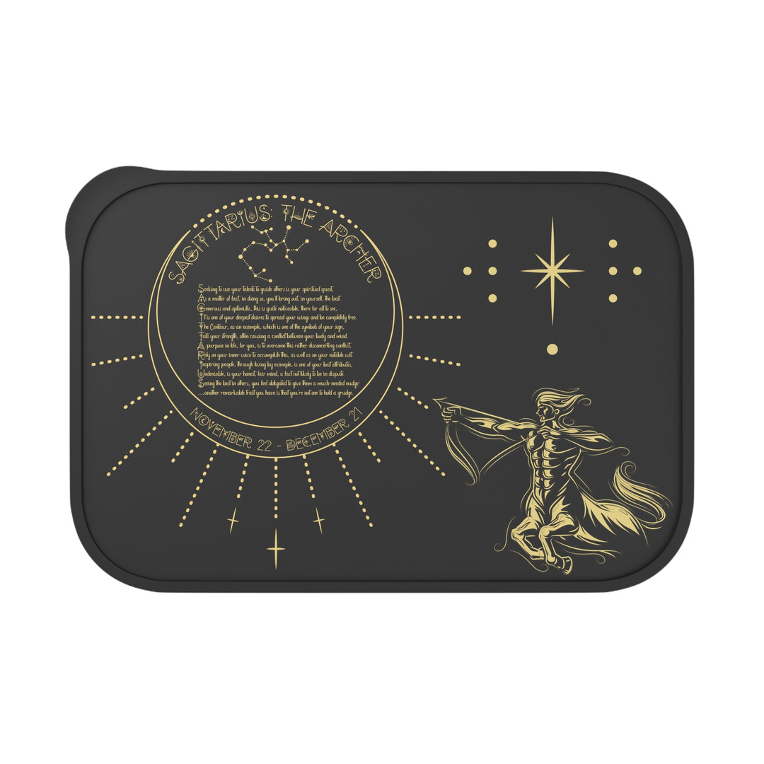 Sagittarius Acrostic Poem Bento Lunch Box - Black