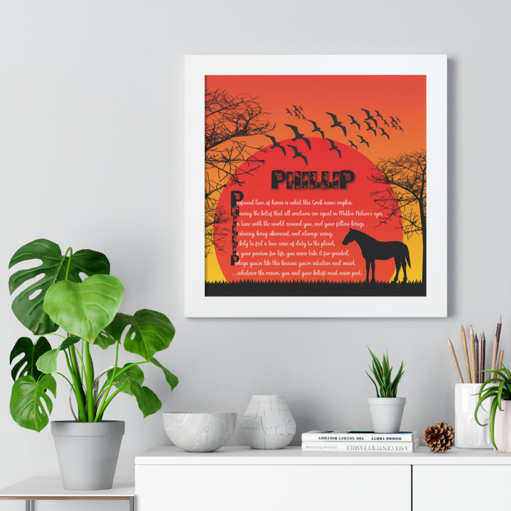Namesakes Framed Acrostic Poem Print - Horse