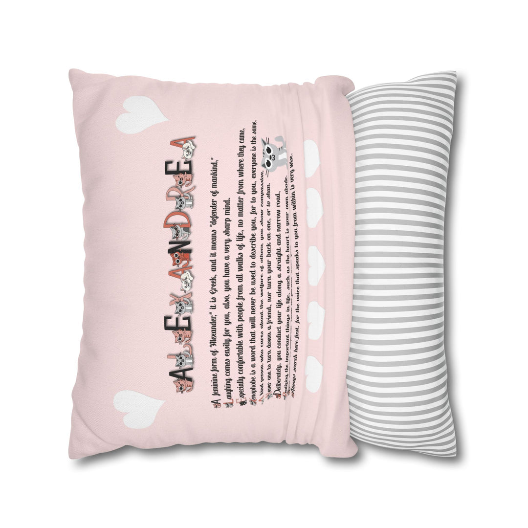 Namesakes Acrostic Poem Pillow Cover - Kitty Design
