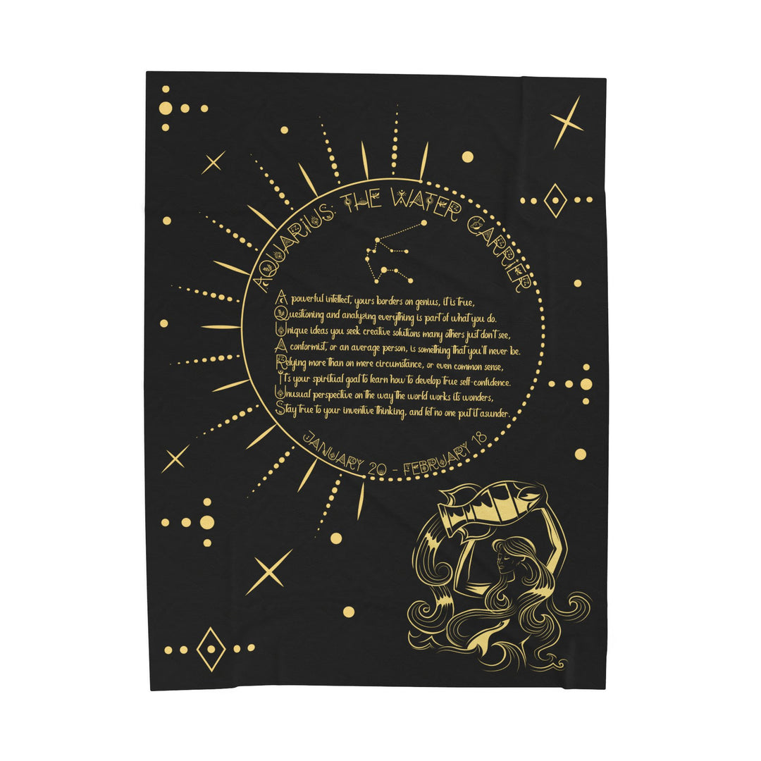 Aquarius Acrostic Poem Velveteen Plush Blanket