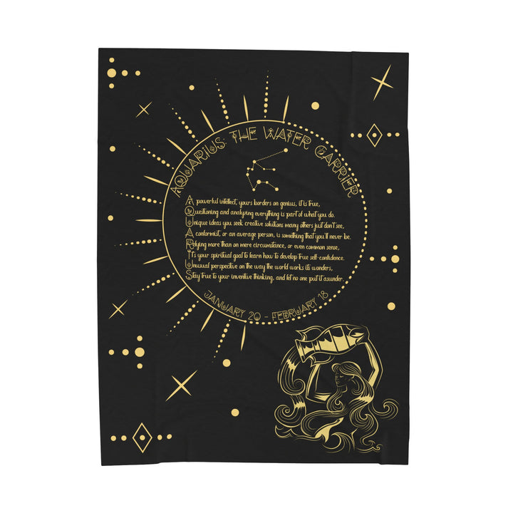 Aquarius Acrostic Poem Velveteen Plush Blanket