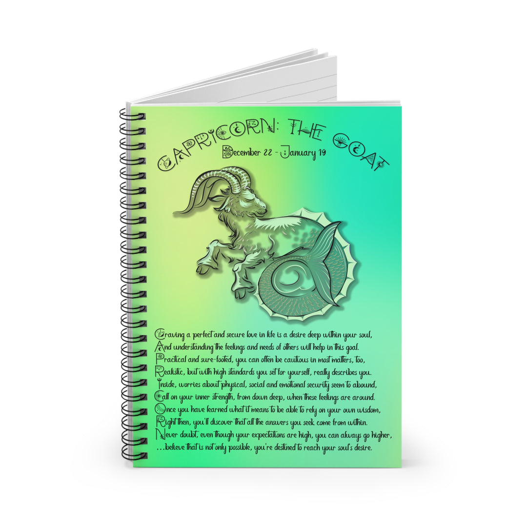 Capricorn Acrostic Poem Spiral Notebook