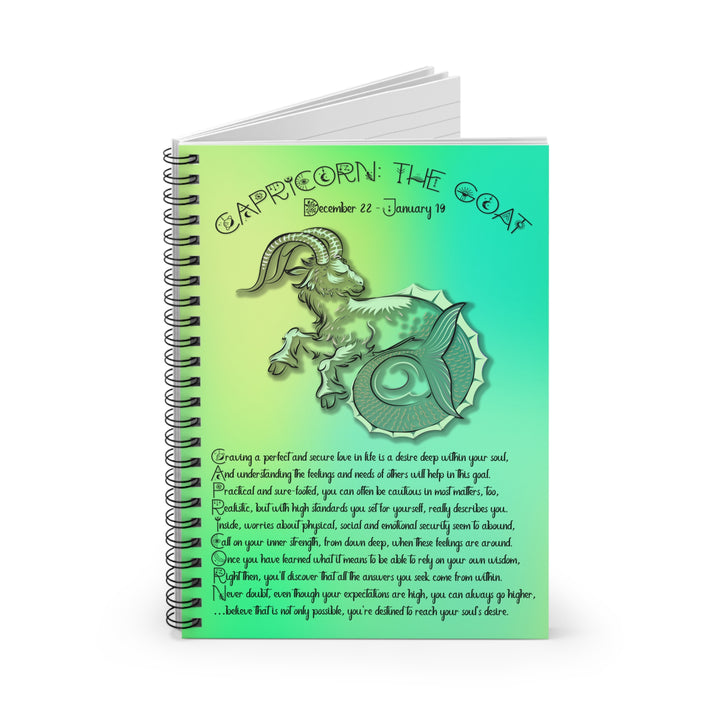 Capricorn Acrostic Poem Spiral Notebook