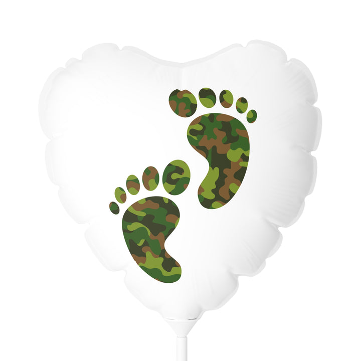 Baby Feet 11" Acrostic Poem Balloon - Camo - No Personalization