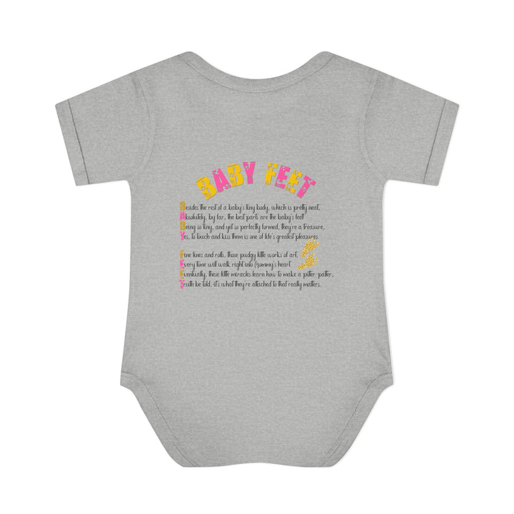 Baby Feet Acrostic Poem Baby Bodysuit - Glitter Footprints