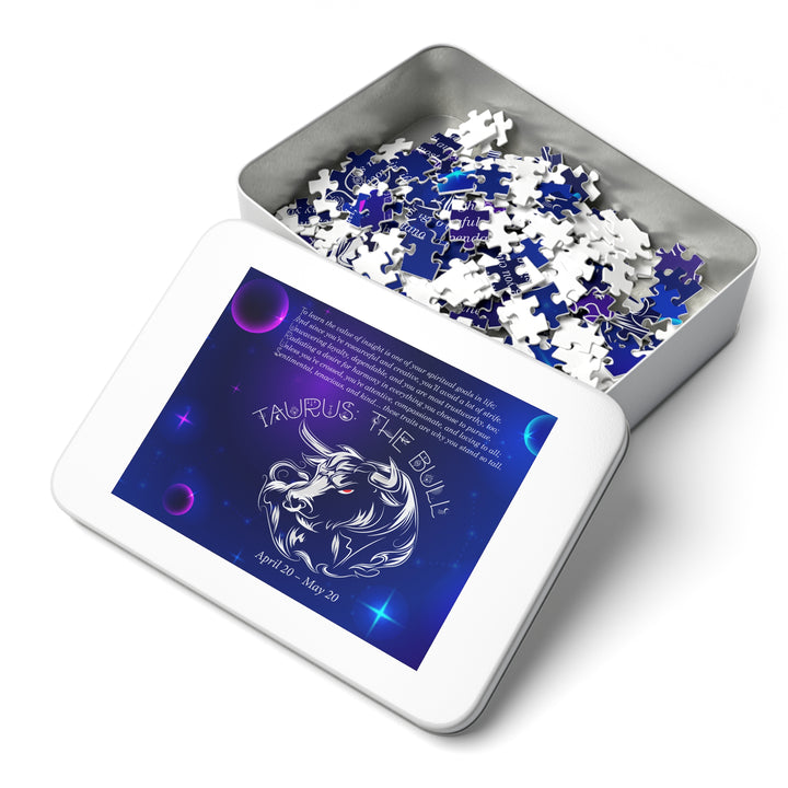 Taurus  Acrostic Poem Puzzle - Tin Box