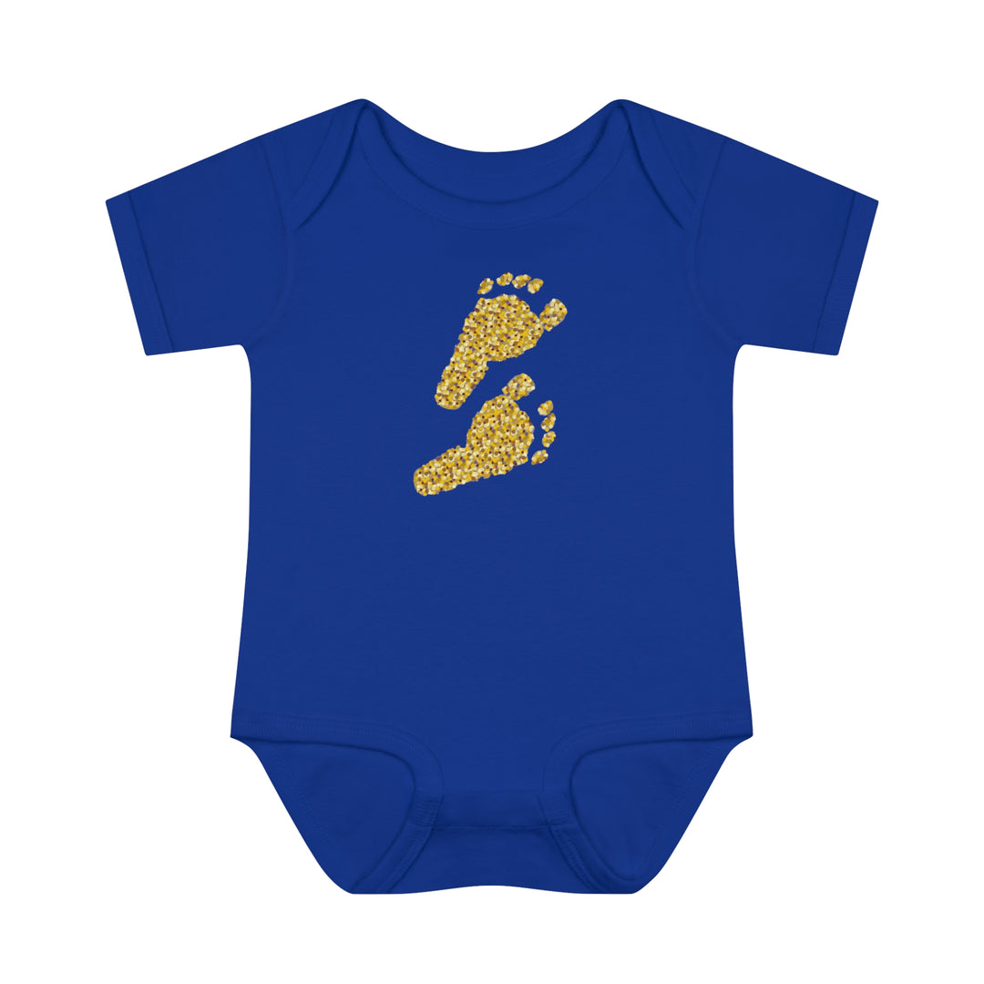 Baby Steps "Baby Feet" Acrostic Poem Bodysuit - Glitter Footprints