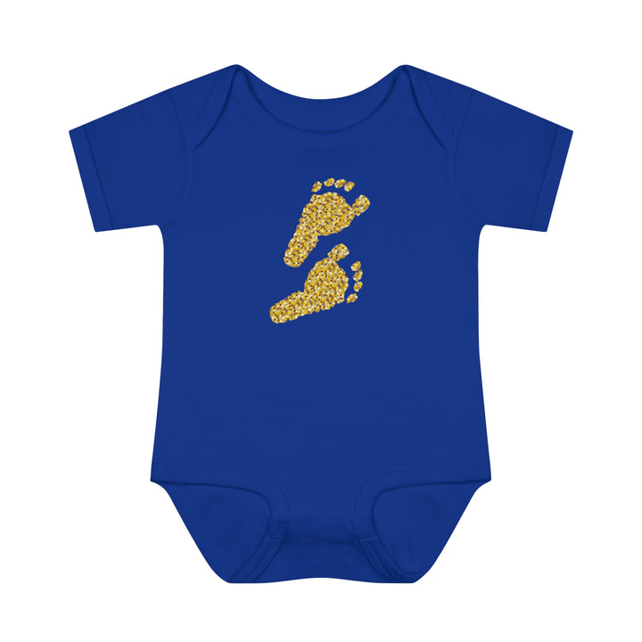 Baby Steps "Baby Feet" Acrostic Poem Bodysuit - Glitter Footprints