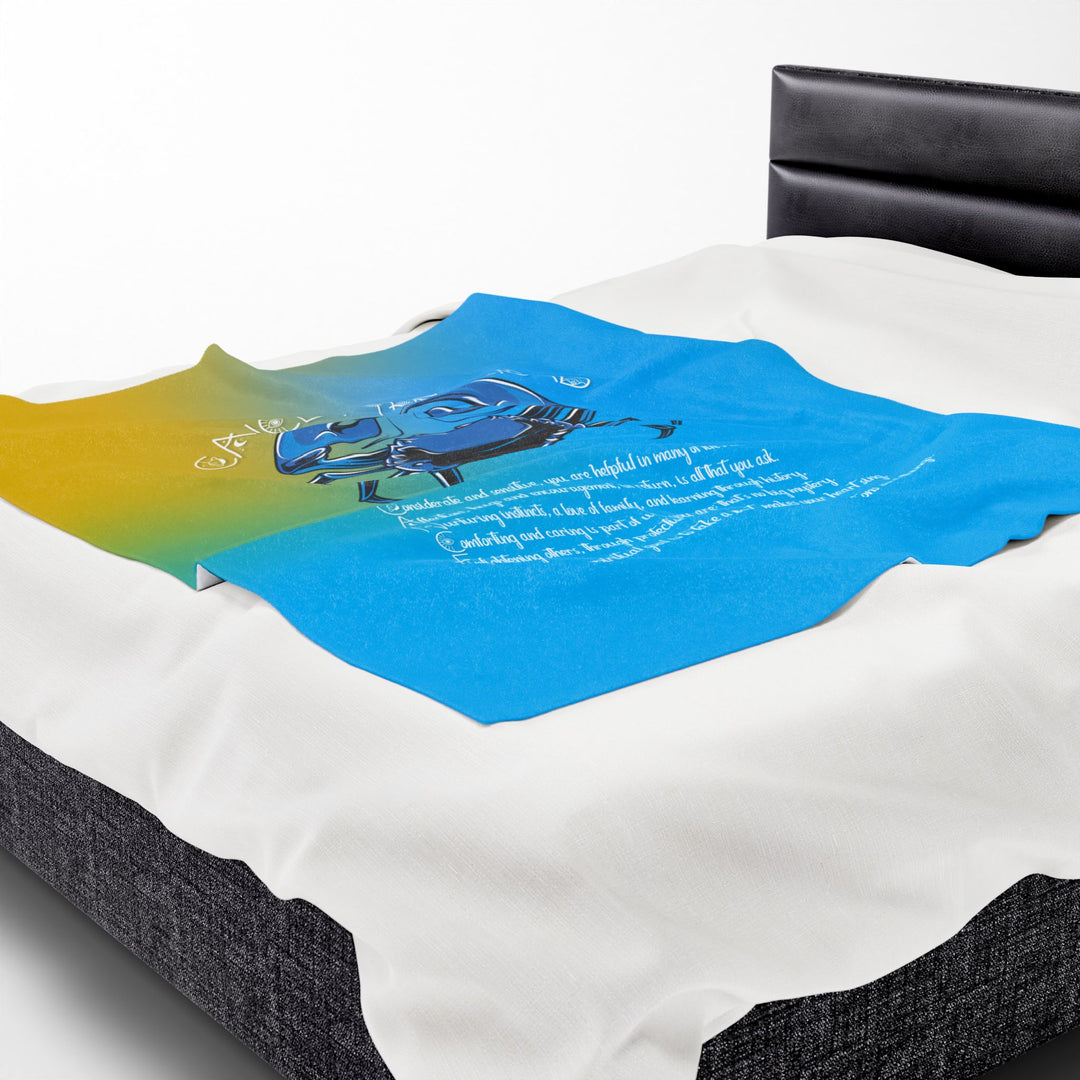 Cancer Acrostic Poem Velveteen Plush Blanket - Colored