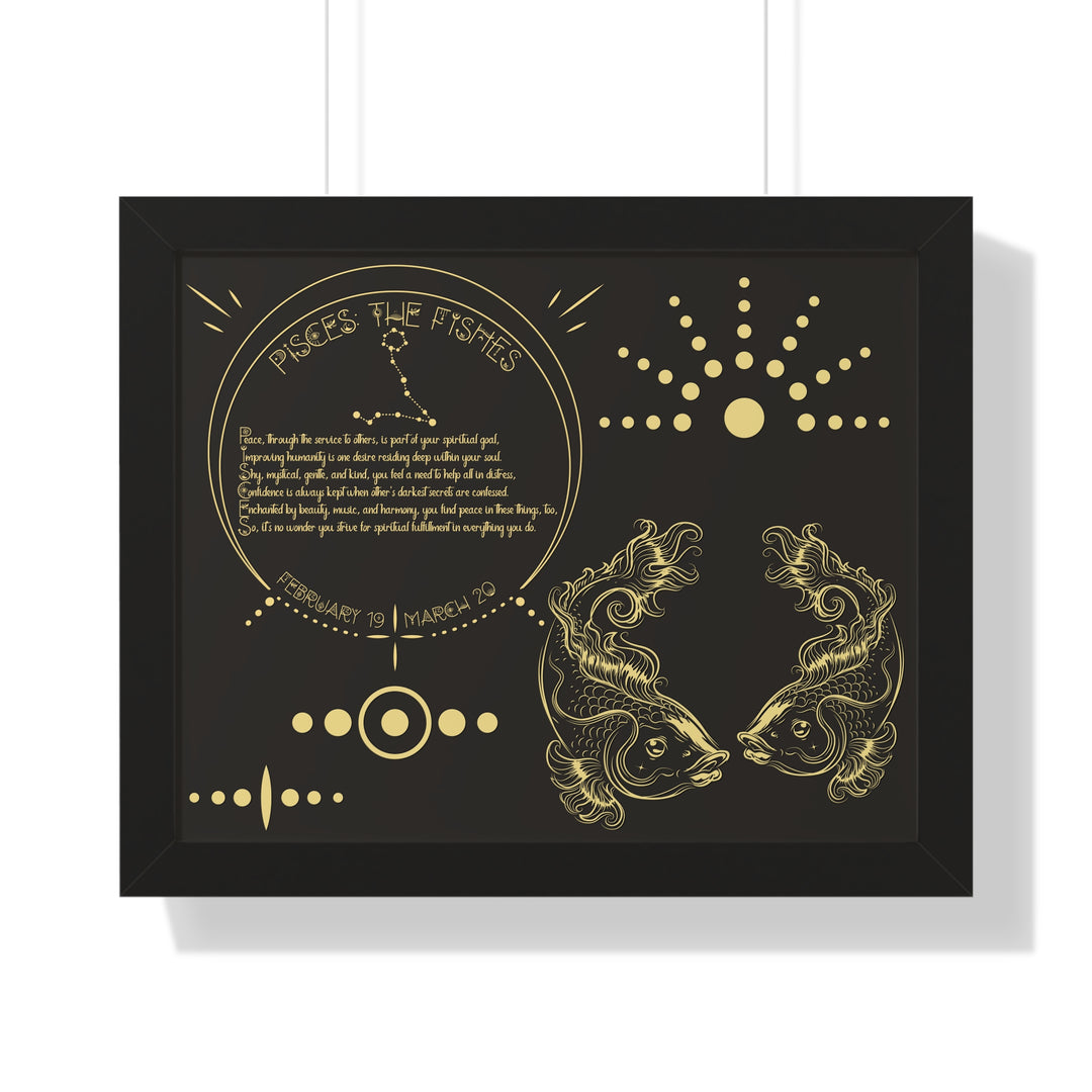 Written in the Stars Framed Acrostic Poem Print - Pisces