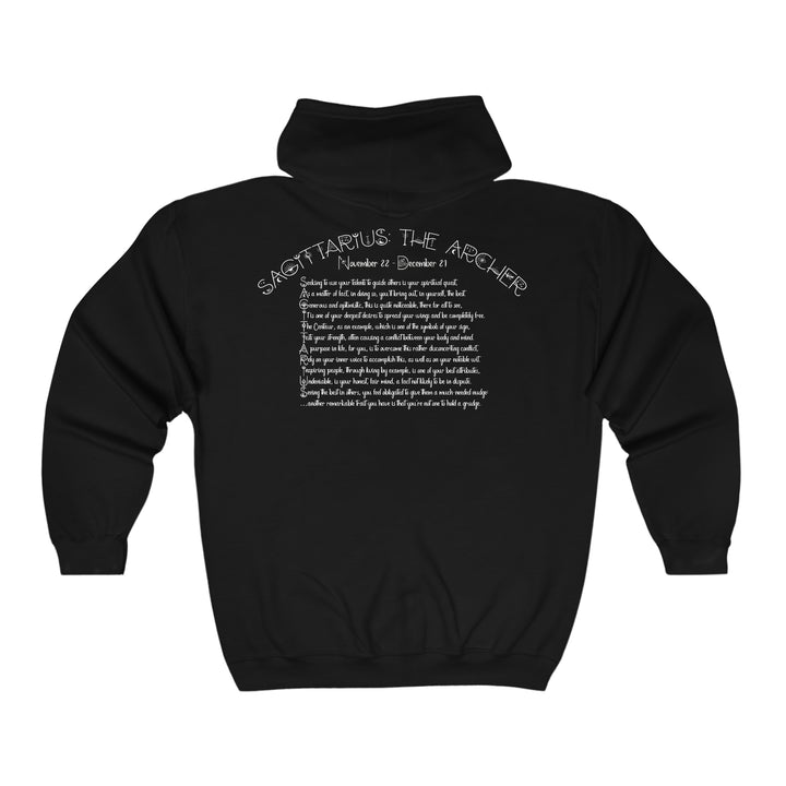 Written in the Stars Unisex Full Zip Hooded Sweatshirt - Sagittarius