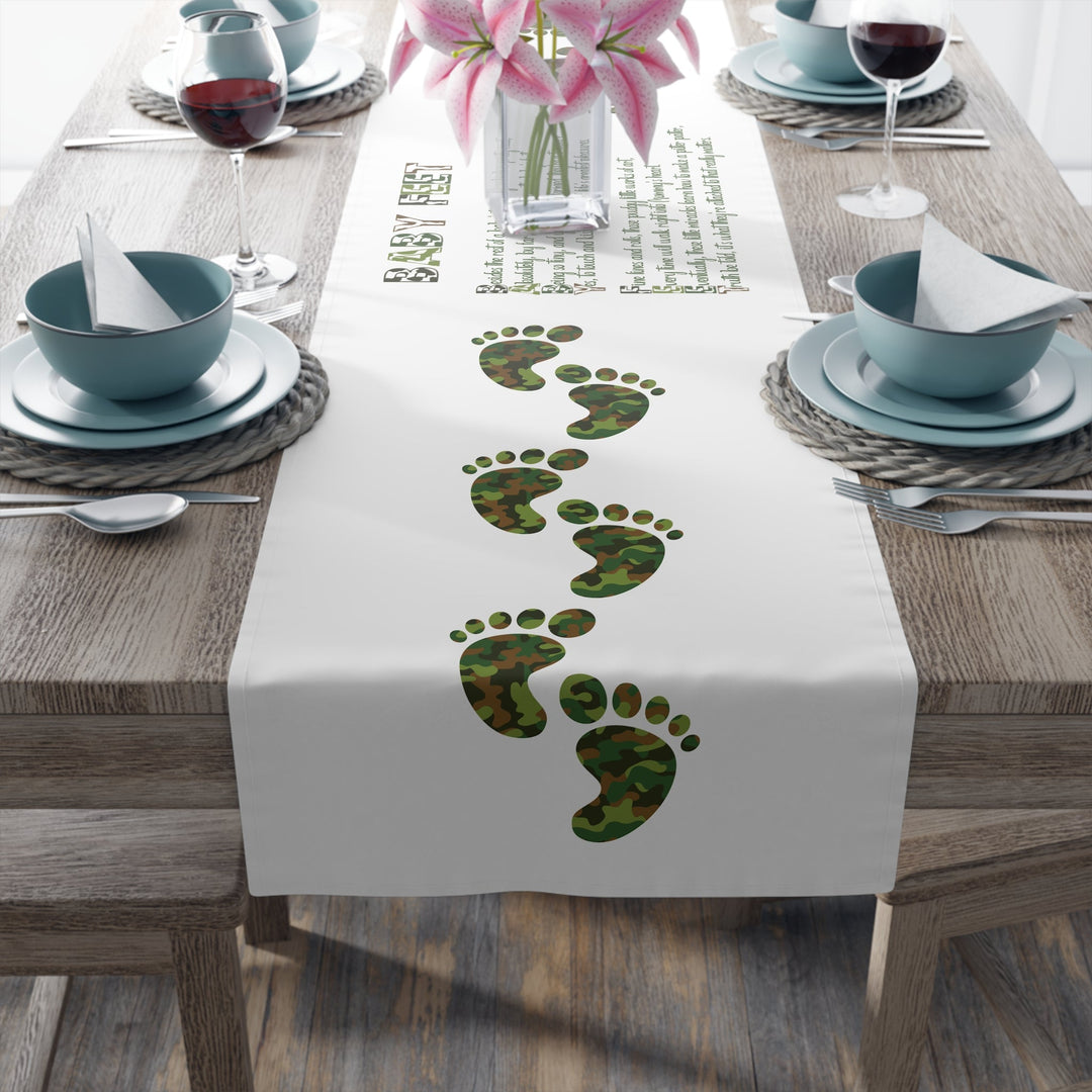 Baby Feet Table Runner - Camo - No Personalization