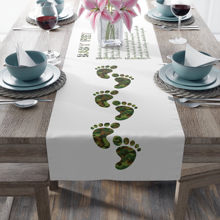 Baby Feet Table Runner - Camo - No Personalization