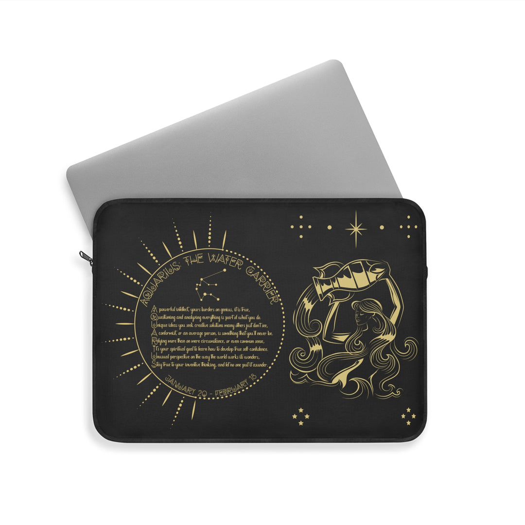 Aquarius Acrostic Poem Laptop Sleeve