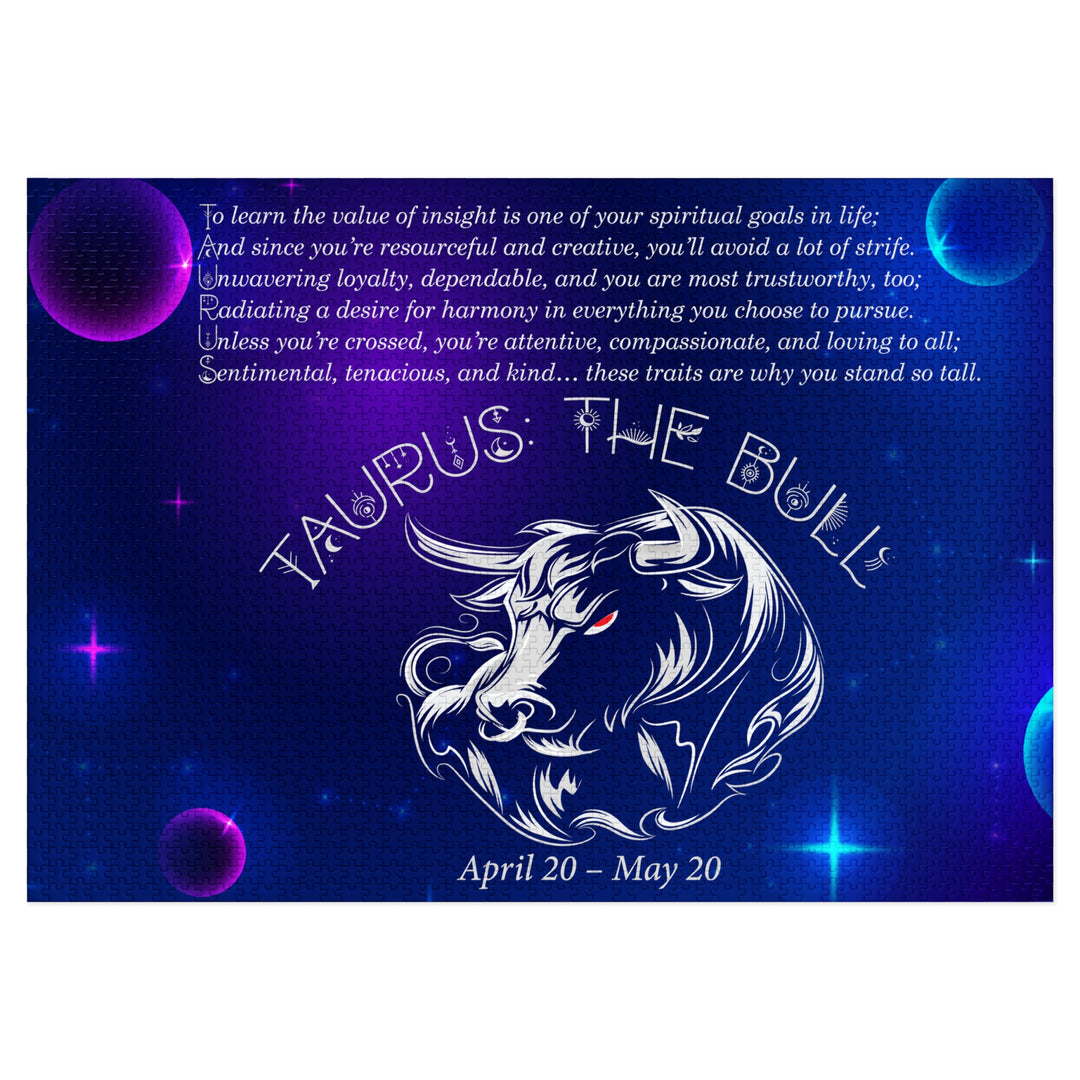 Taurus  Acrostic Poem Puzzle - Tin Box