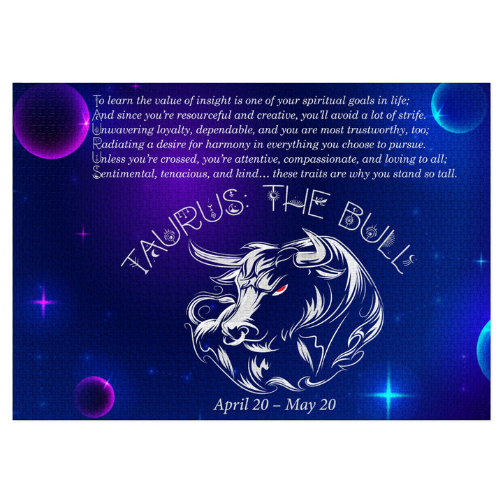 Taurus  Acrostic Poem Puzzle - Tin Box