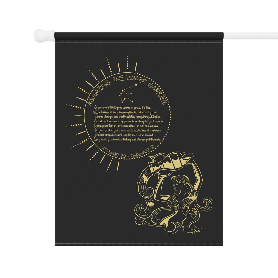 Aquarius Acrostic Poem outdoor/Garden Banner - Camo