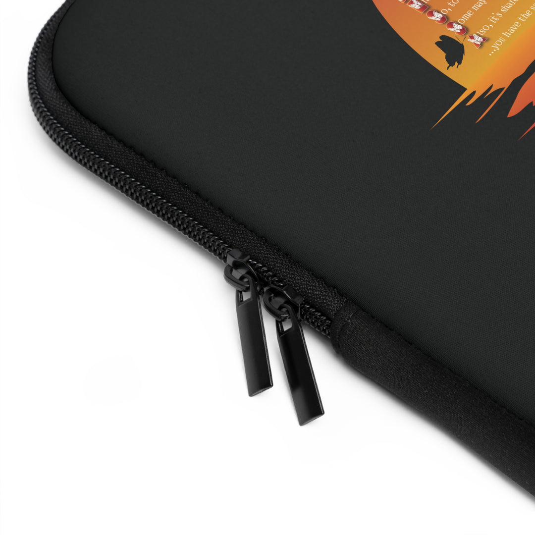 Namesakes Acrostic Poem Neoprene Laptop Sleeve - Solid Black Back