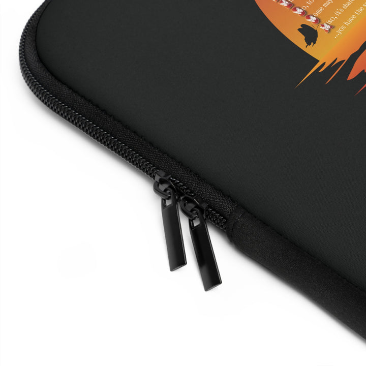 Namesakes Acrostic Poem Neoprene Laptop Sleeve - Solid Black Back