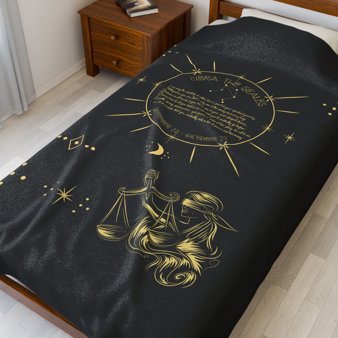Libra Acrostic Poem Velveteen Blanket