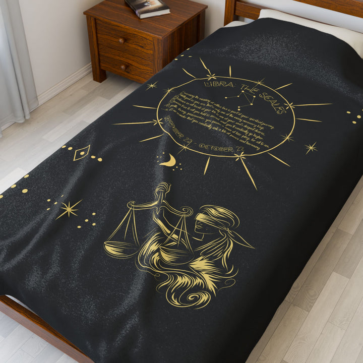 Libra Acrostic Poem Velveteen Blanket
