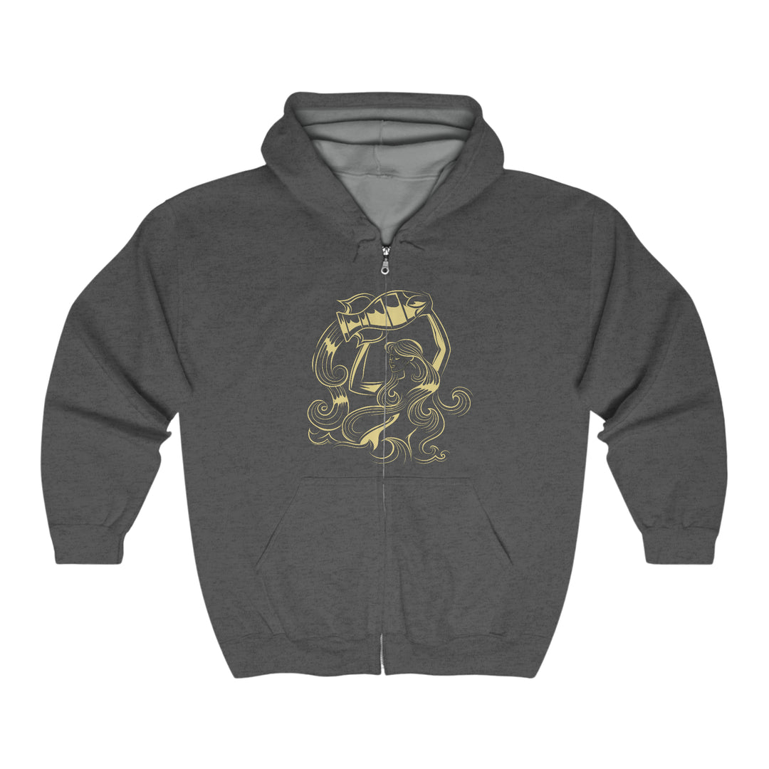 Written in the Stars Unisex Full Zip Hooded Sweatshirt - Aquarius
