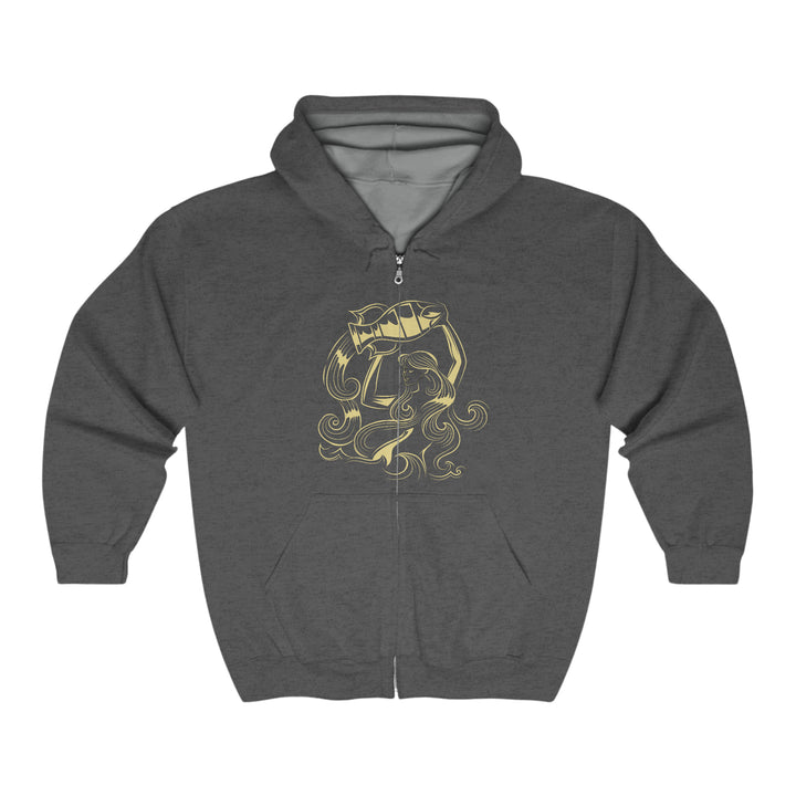 Written in the Stars Unisex Full Zip Hooded Sweatshirt - Aquarius