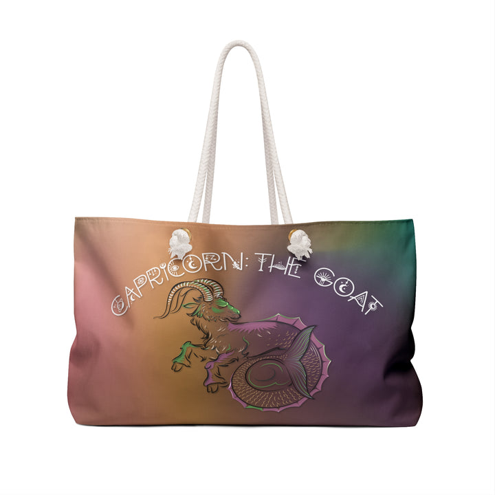 Weekender Bag with Acrostic Poem Spelling out "Capricorn"