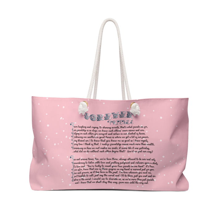Forever Friends Acrostic Poem Weekender Tote Bag - Pink - No Personalization