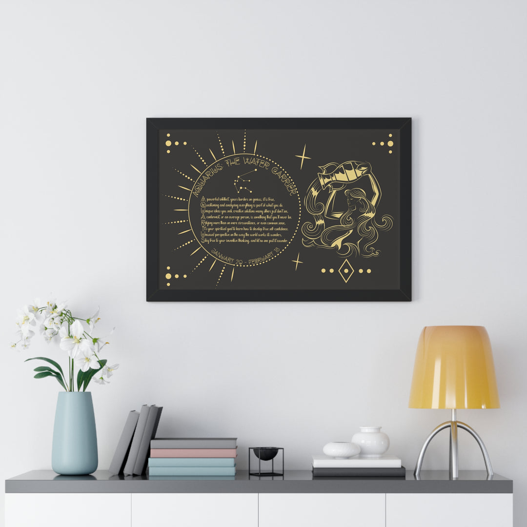 Written in the Stars Framed Acrostic Poem Print - Aquarius