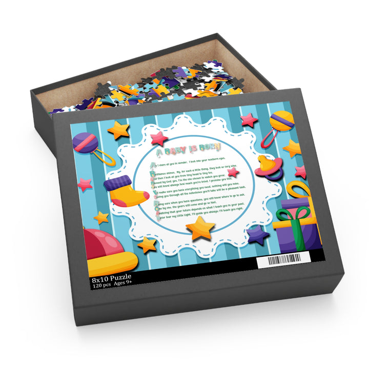A Baby is Born Acrostic Poem Puzzle - Stars - Cardboard