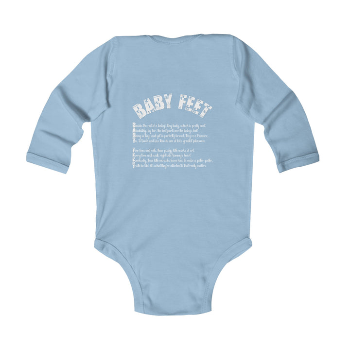 Baby Feet Acrostic Poem Infant Long Sleeve Bodysuit -Pink-Gold Footprints
