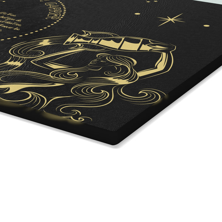 Aquarius Acrostic Poem Glass Cutting Board